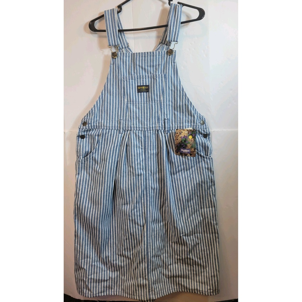 Oshkosh B'Gosh Vintage Carpenter Denim Overall Dress Size 16 Made In USA New NWT